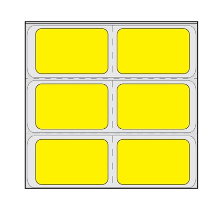 Nevs Direct Thermal Piggy Back Label, Strip Style 2-up 13/16" x 1-11/16" CS-PB-T2-YS